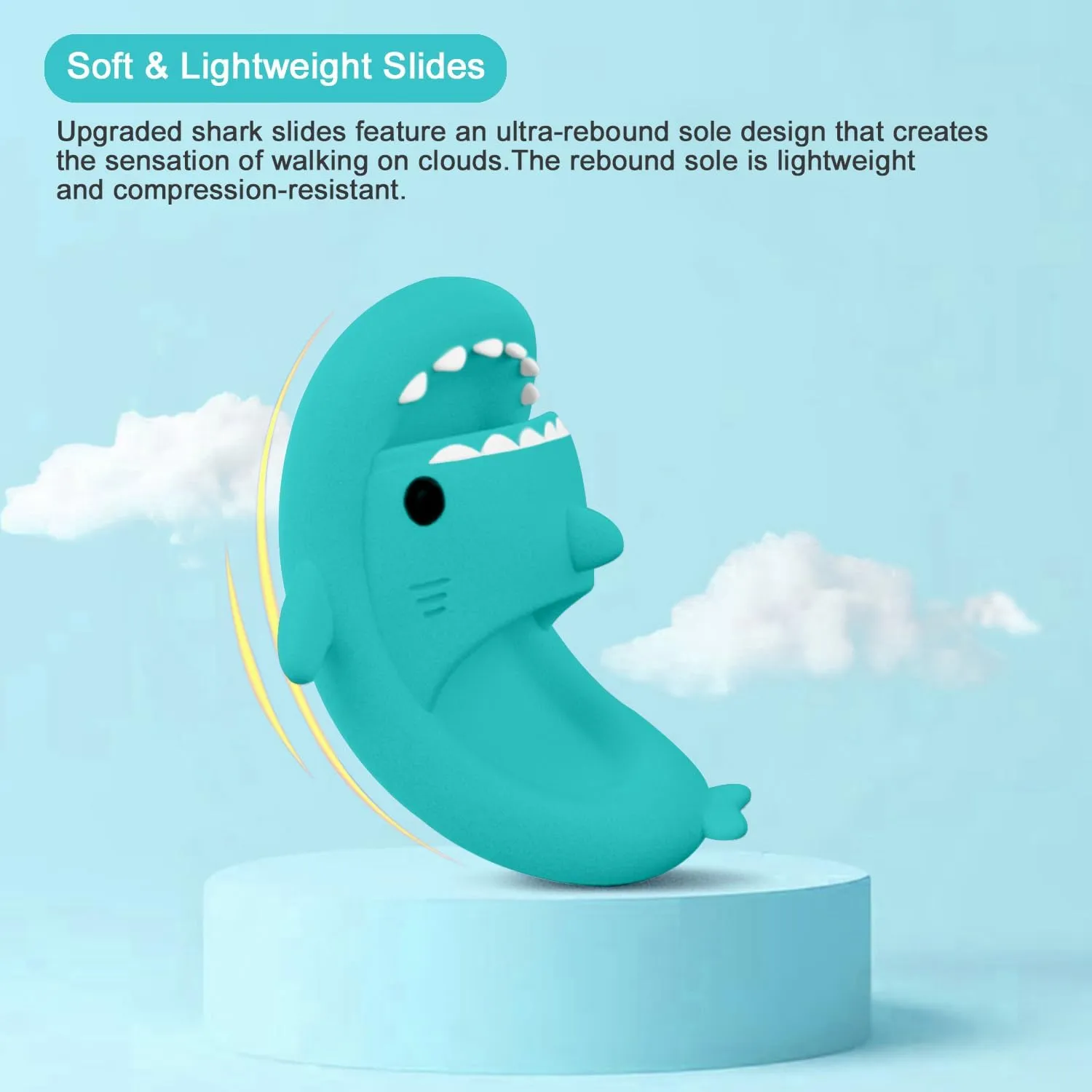 rosyclo Shark Cloud Slippers, Shark Cute Slides for Women Man,Summer Slipper Sandals for Boys Girls Spa Platform Shoes Non-Slip Beach Open Toe Beach Sandals Shower Couple Shoes