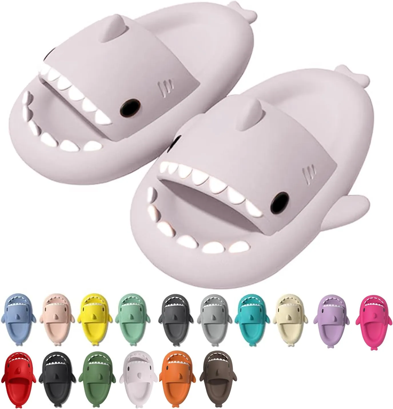 rosyclo Shark Cloud Slippers, Shark Cute Slides for Women Man,Summer Slipper Sandals for Boys Girls Spa Platform Shoes Non-Slip Beach Open Toe Beach Sandals Shower Couple Shoes