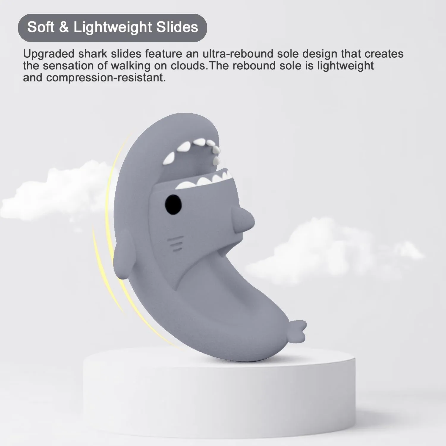 rosyclo Shark Cloud Slippers, Shark Cute Slides for Women Man,Summer Slipper Sandals for Boys Girls Spa Platform Shoes Non-Slip Beach Open Toe Beach Sandals Shower Couple Shoes