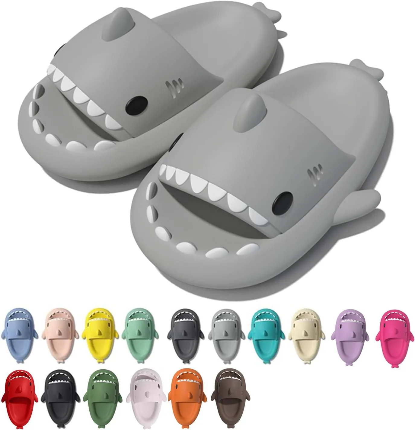 rosyclo Shark Cloud Slippers, Shark Cute Slides for Women Man,Summer Slipper Sandals for Boys Girls Spa Platform Shoes Non-Slip Beach Open Toe Beach Sandals Shower Couple Shoes