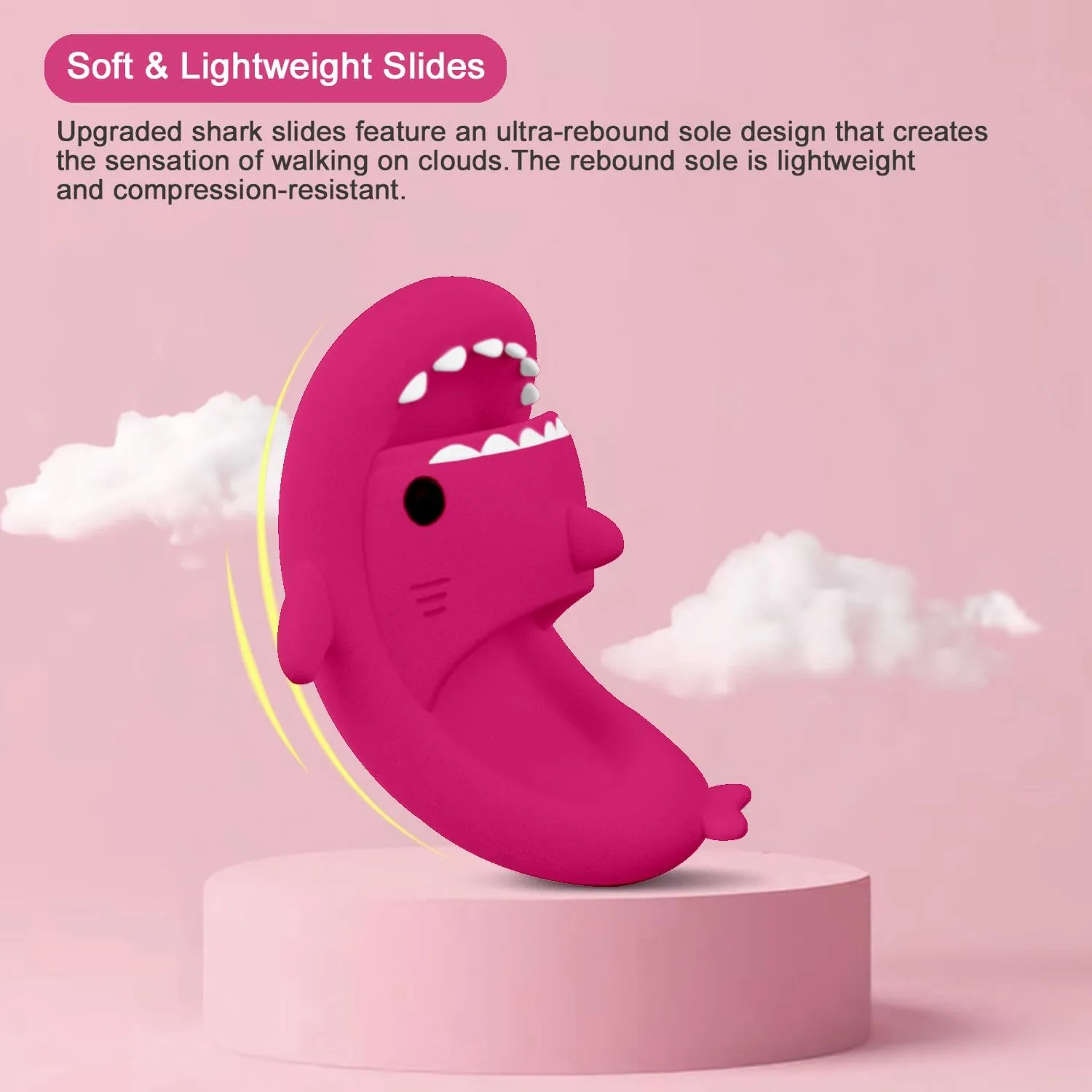 rosyclo Shark Cloud Slippers, Shark Cute Slides for Women Man,Summer Slipper Sandals for Boys Girls Spa Platform Shoes Non-Slip Beach Open Toe Beach Sandals Shower Couple Shoes