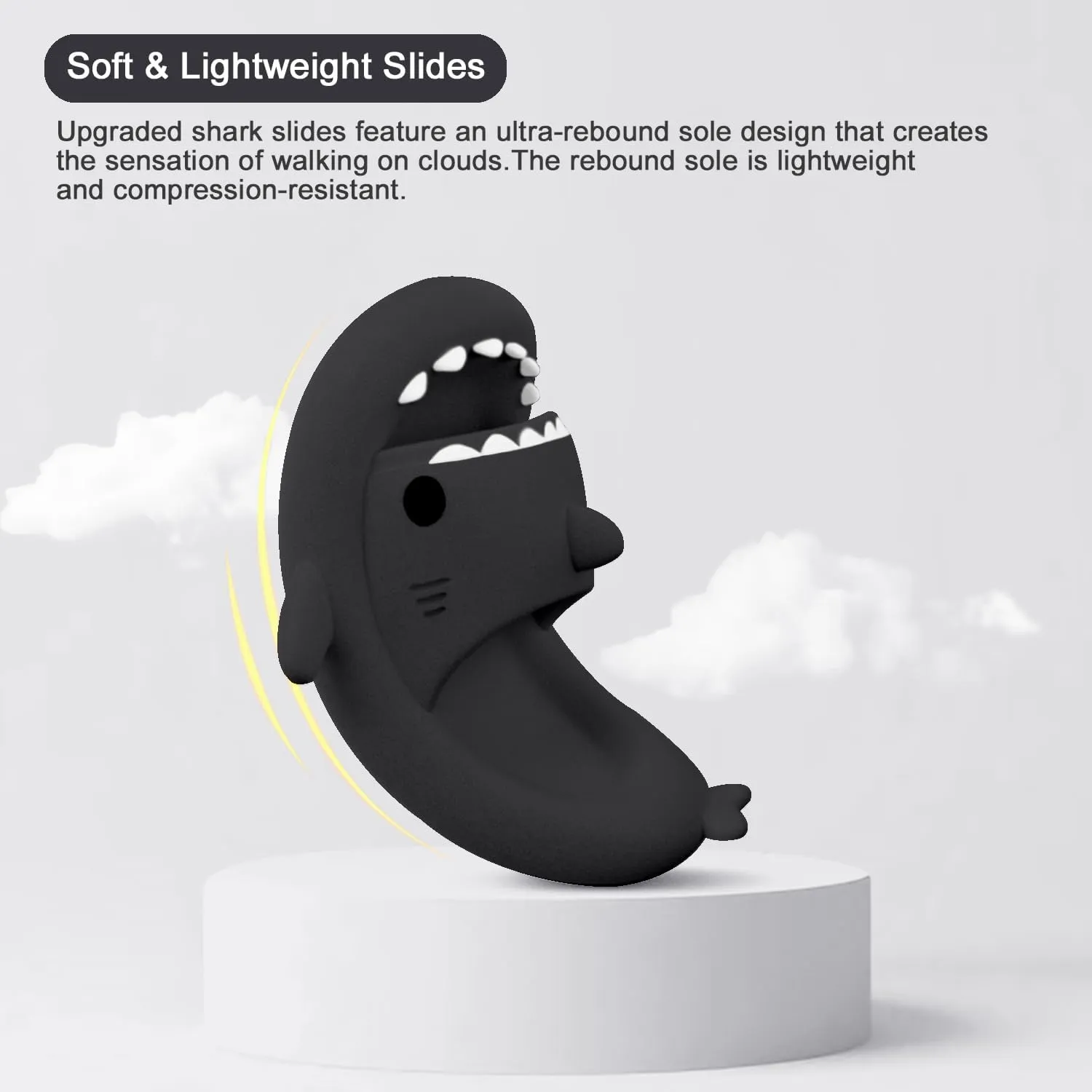 rosyclo Shark Cloud Slippers, Shark Cute Slides for Women Man,Summer Slipper Sandals for Boys Girls Spa Platform Shoes Non-Slip Beach Open Toe Beach Sandals Shower Couple Shoes