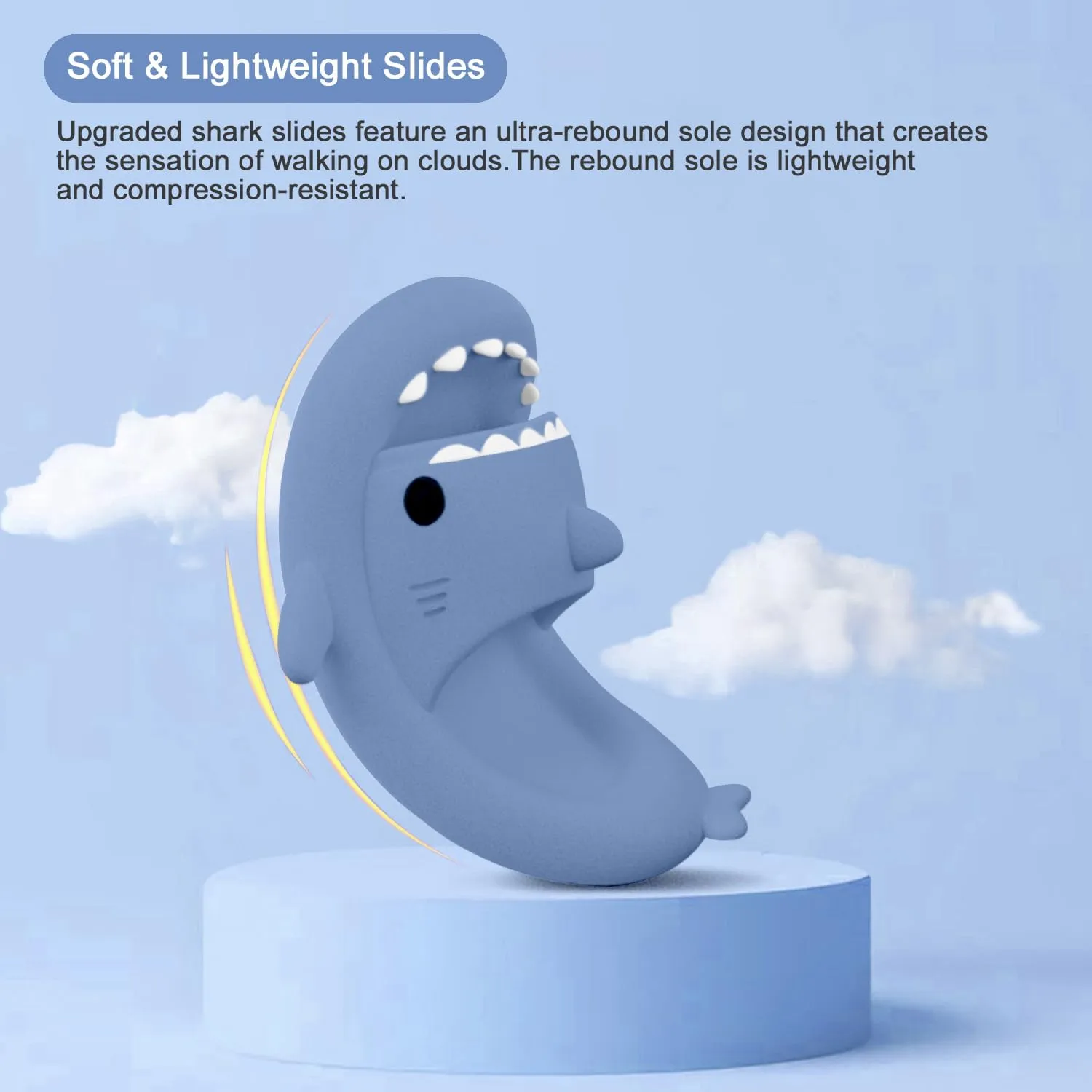 rosyclo Shark Cloud Slippers, Shark Cute Slides for Women Man,Summer Slipper Sandals for Boys Girls Spa Platform Shoes Non-Slip Beach Open Toe Beach Sandals Shower Couple Shoes