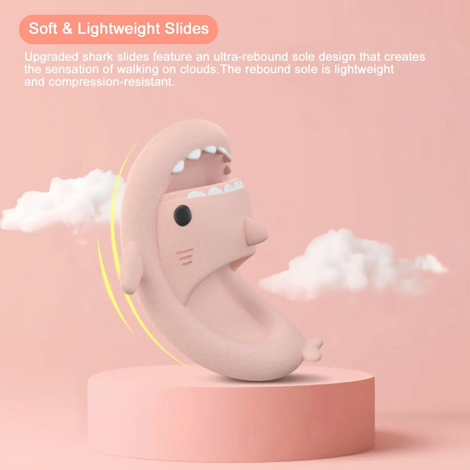 rosyclo Shark Cloud Slippers, Shark Cute Slides for Women Man,Summer Slipper Sandals for Boys Girls Spa Platform Shoes Non-Slip Beach Open Toe Beach Sandals Shower Couple Shoes