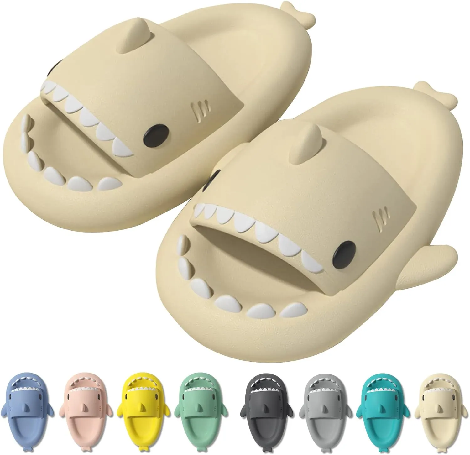 rosyclo Shark Cloud Slippers, Shark Cute Slides for Women Man,Summer Slipper Sandals for Boys Girls Spa Platform Shoes Non-Slip Beach Open Toe Beach Sandals Shower Couple Shoes