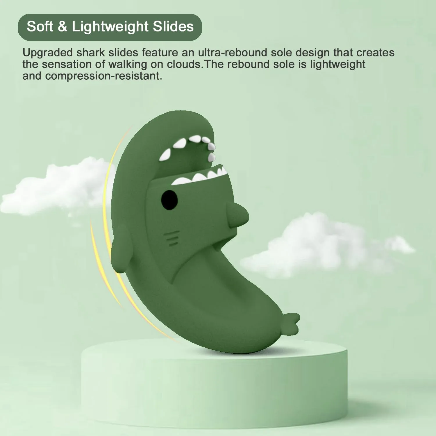 rosyclo Shark Cloud Slippers, Shark Cute Slides for Women Man,Summer Slipper Sandals for Boys Girls Spa Platform Shoes Non-Slip Beach Open Toe Beach Sandals Shower Couple Shoes