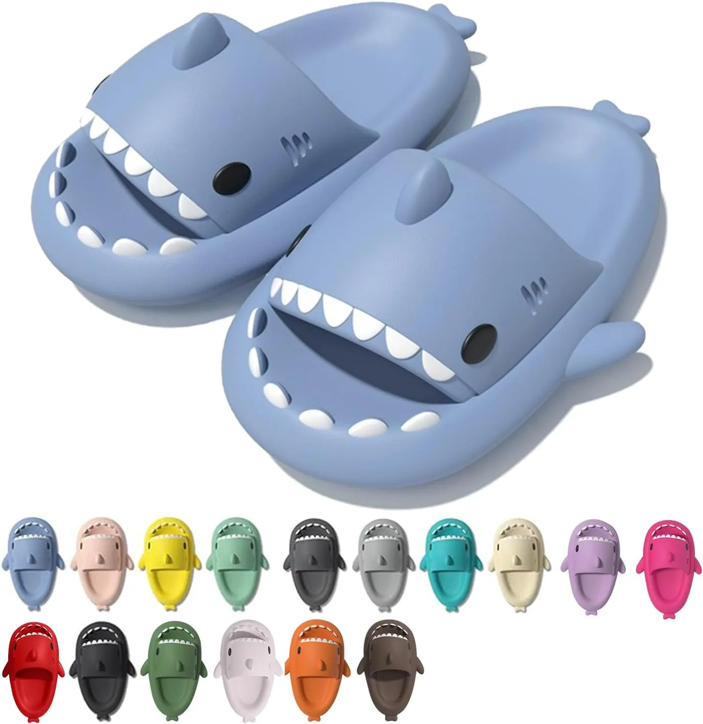 rosyclo Shark Cloud Slippers, Shark Cute Slides for Women Man,Summer Slipper Sandals for Boys Girls Spa Platform Shoes Non-Slip Beach Open Toe Beach Sandals Shower Couple Shoes