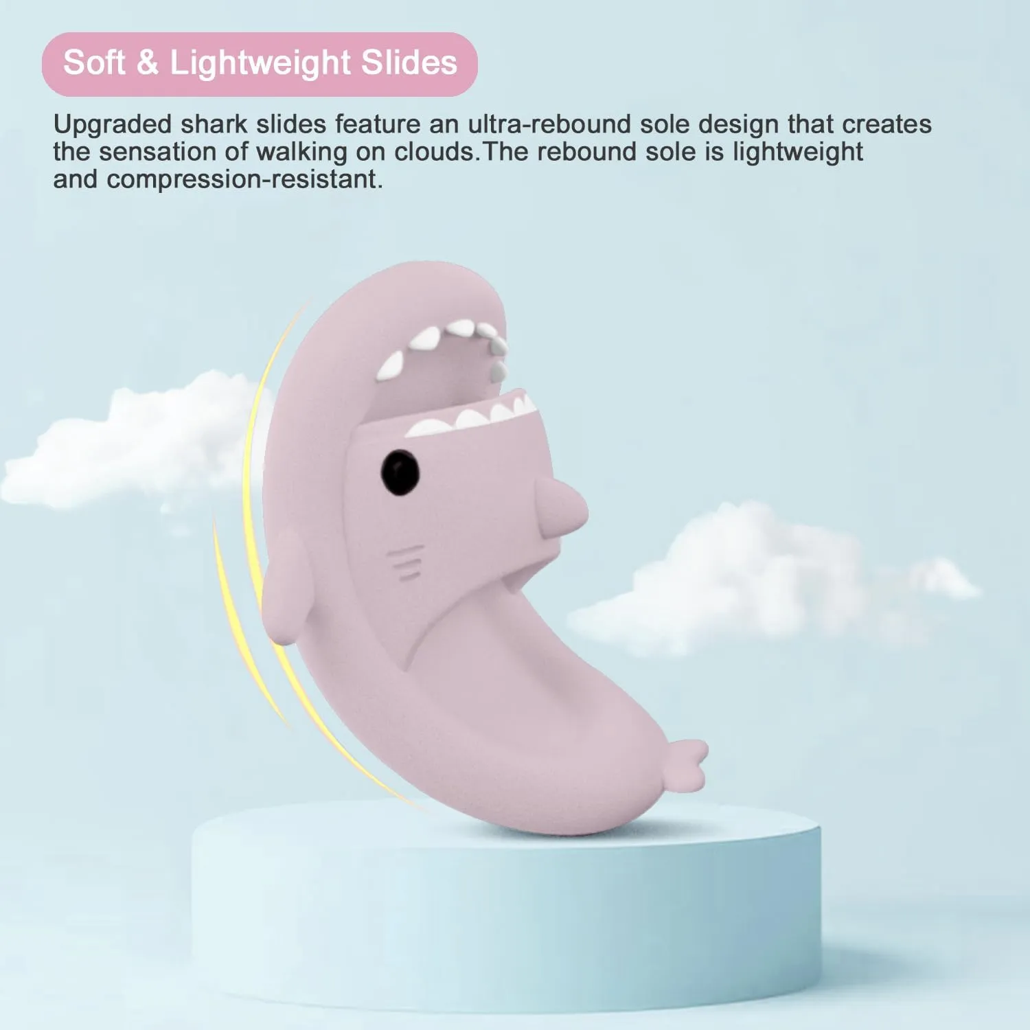 rosyclo Shark Cloud Slippers, Shark Cute Slides for Women Man,Summer Slipper Sandals for Boys Girls Spa Platform Shoes Non-Slip Beach Open Toe Beach Sandals Shower Couple Shoes