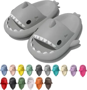 rosyclo Shark Cloud Slippers, Shark Cute Slides for Women Man,Summer Slipper Sandals for Boys Girls Spa Platform Shoes Non-Slip Beach Open Toe Beach Sandals Shower Couple Shoes