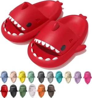 rosyclo Shark Cloud Slippers, Shark Cute Slides for Women Man,Summer Slipper Sandals for Boys Girls Spa Platform Shoes Non-Slip Beach Open Toe Beach Sandals Shower Couple Shoes