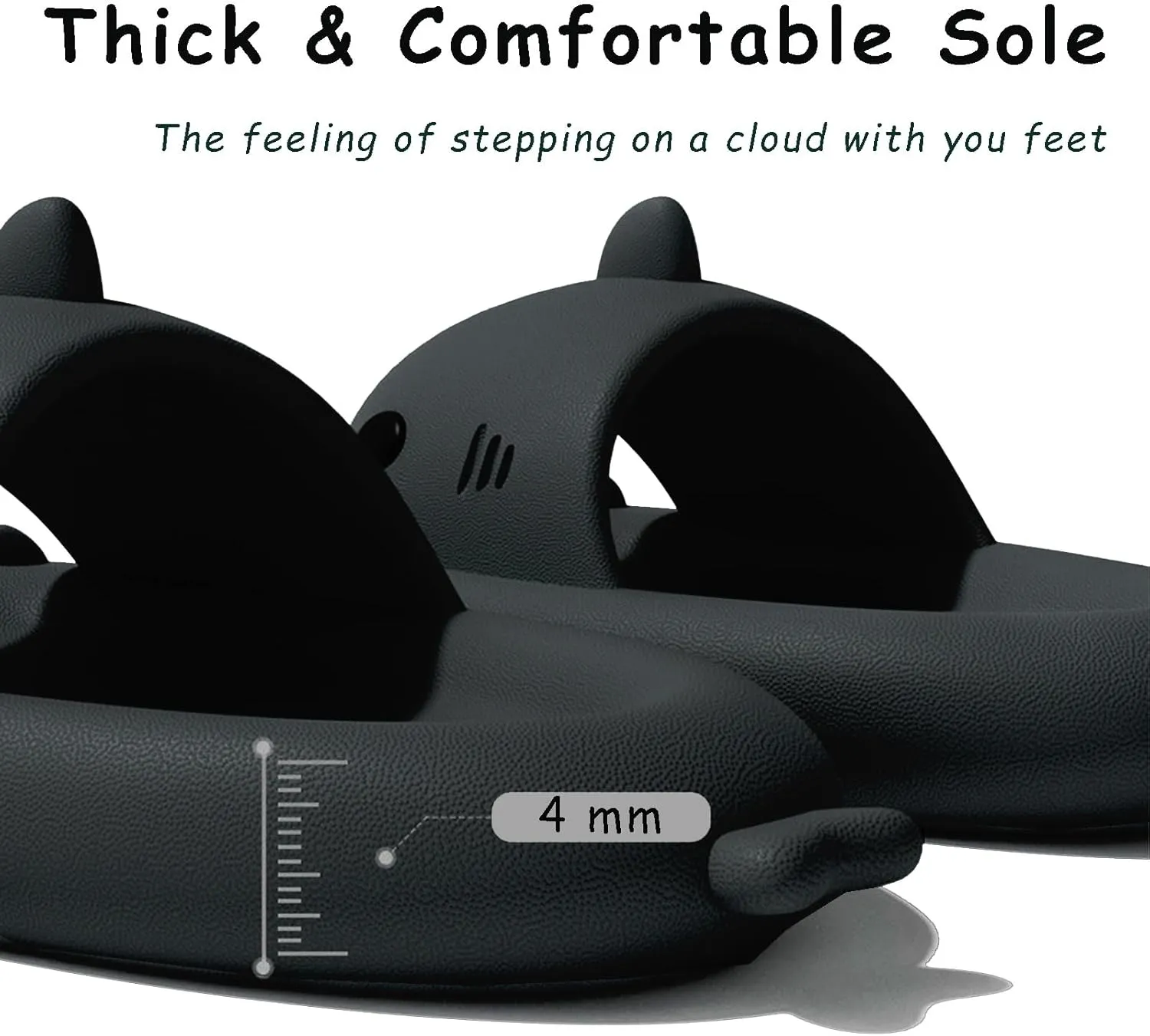 rosyclo Shark Slides for Women and Men, Cute Shark Slippers Adult Youth Cloudy Summer Soft Lightweight Anti-Slip Thick Sole Beach House Cloud Cushioned Shower Slide Sandals Indoor Outdoor
