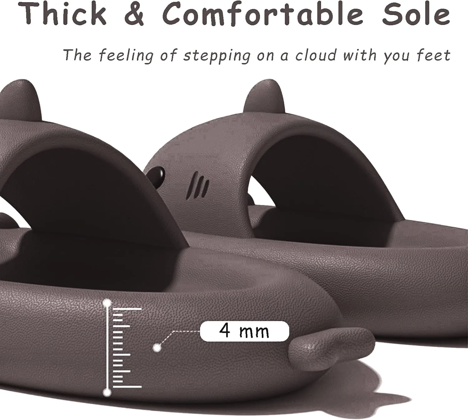 rosyclo Shark Slides for Women and Men, Cute Shark Slippers Adult Youth Cloudy Summer Soft Lightweight Anti-Slip Thick Sole Beach House Cloud Cushioned Shower Slide Sandals Indoor Outdoor