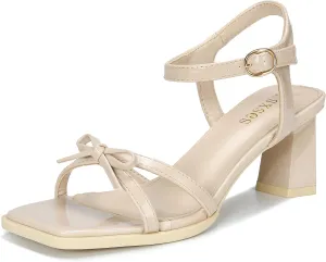 rsxses High Heels for Women Bow Block Chunky Heels Square Open Toe Sandals Wedding Dress Party Strappy Heels