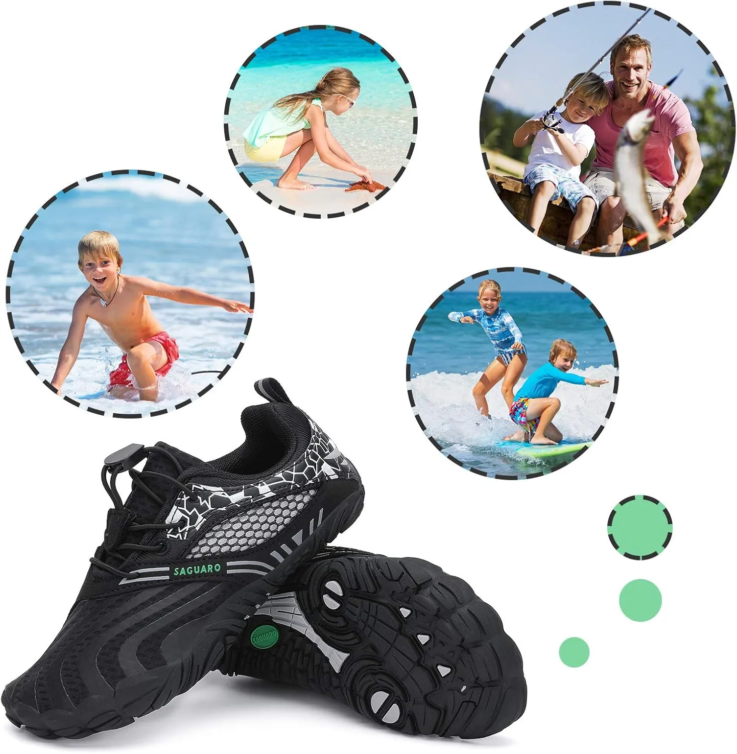 SAGUARO Kids' Barefoot Shoes Boys Girls Quick Dry Aqua Athletic Sneakers Lightweight Sport Footwear Toddler Water Shoes