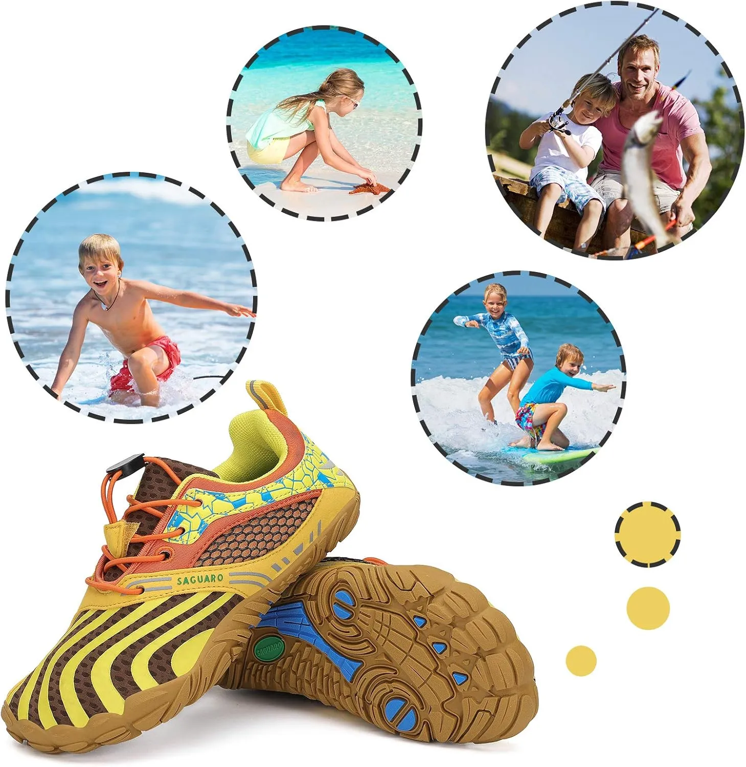 SAGUARO Kids' Barefoot Shoes Boys Girls Quick Dry Aqua Athletic Sneakers Lightweight Sport Footwear Toddler Water Shoes