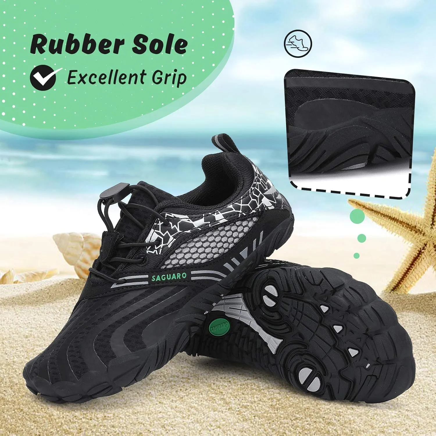 SAGUARO Kids' Barefoot Shoes Boys Girls Quick Dry Aqua Athletic Sneakers Lightweight Sport Footwear Toddler Water Shoes
