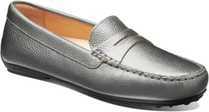 Samuel Hubbard Free Spirit for Her - Loafers for Women - Suede Interior - Rubber Outsole - Penny Keeper Strap Pewter Leather 7.5 B - Medium