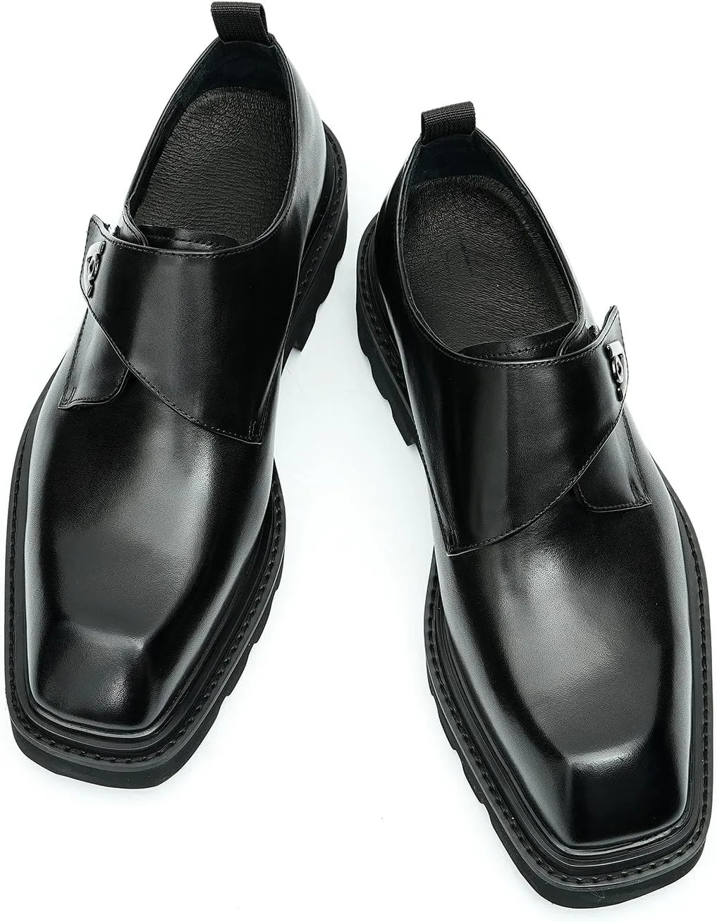 Santimon Mens Loafers Leather Dress Casual Slip On Walking Shoes Business Fashion Backstrap Sneakers Dress Shoes for Men Boys