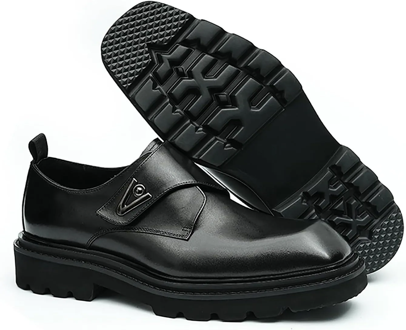 Santimon Mens Loafers Leather Dress Casual Slip On Walking Shoes Business Fashion Backstrap Sneakers Dress Shoes for Men Boys