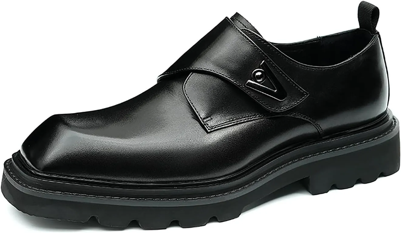 Santimon Mens Loafers Leather Dress Casual Slip On Walking Shoes Business Fashion Backstrap Sneakers Dress Shoes for Men Boys