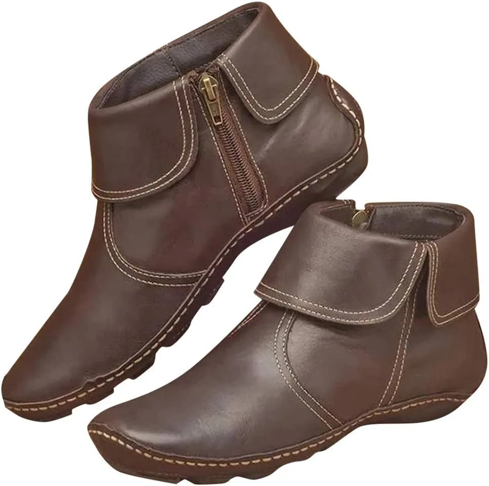 SBGMoSJ Womens Fall Booties And Ankle Boots Wedges Ladies Booties Ankle Boots with Low Heel Booties for Women Wide Toe Box Women Shoes Brown Short Boots Red Booties Women Ankle Boots Kitten Heel