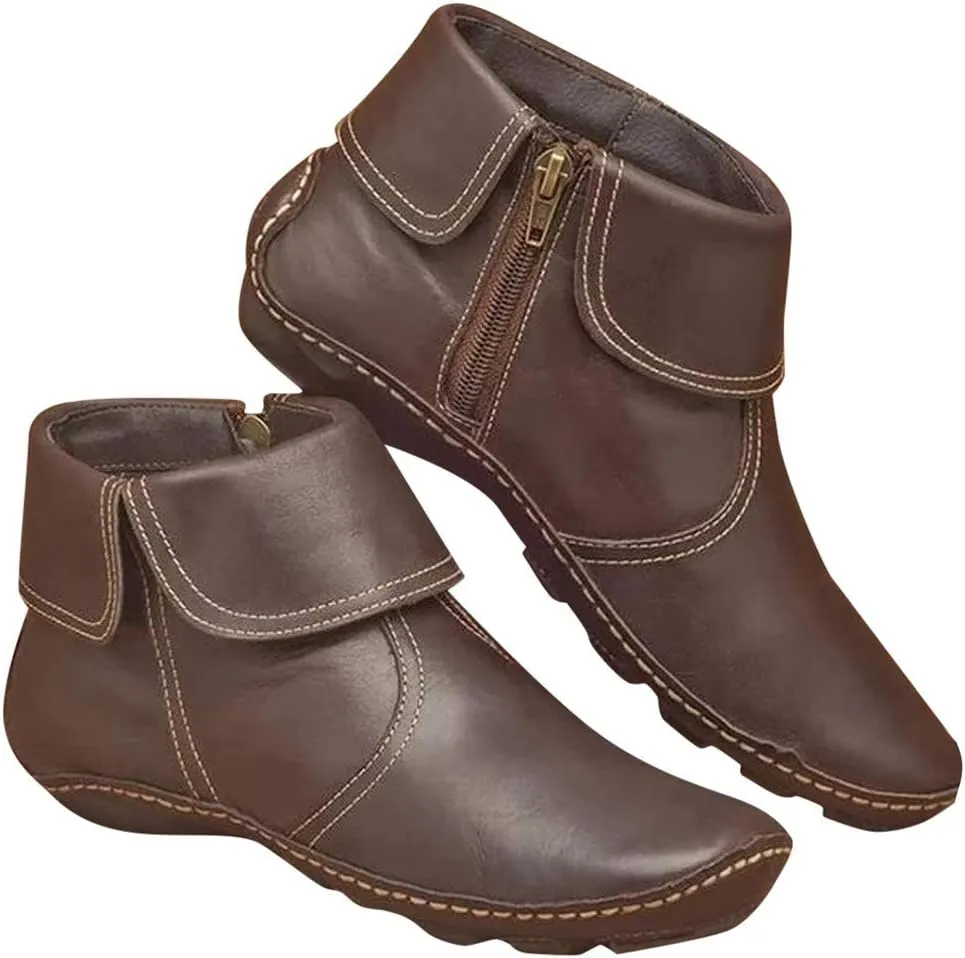 SBGMoSJ Womens Fall Booties And Ankle Boots Wedges Ladies Booties Ankle Boots with Low Heel Booties for Women Wide Toe Box Women Shoes Brown Short Boots Red Booties Women Ankle Boots Kitten Heel