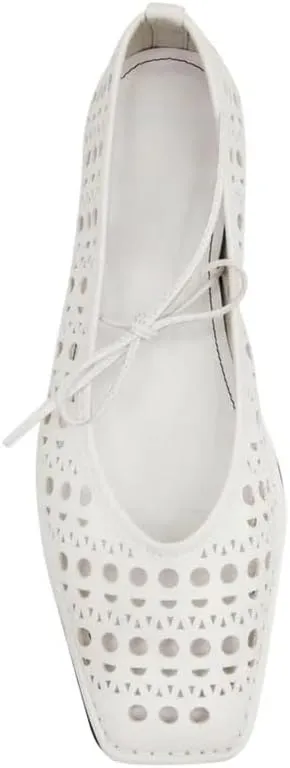 Seborluys Lace Up Square Toe Ballet Flats Shoes for Women Mary Jane Flat Shoe Breathable Leather Loafers Comfortable Slip-On Summer Ballerina Footwear for 2025