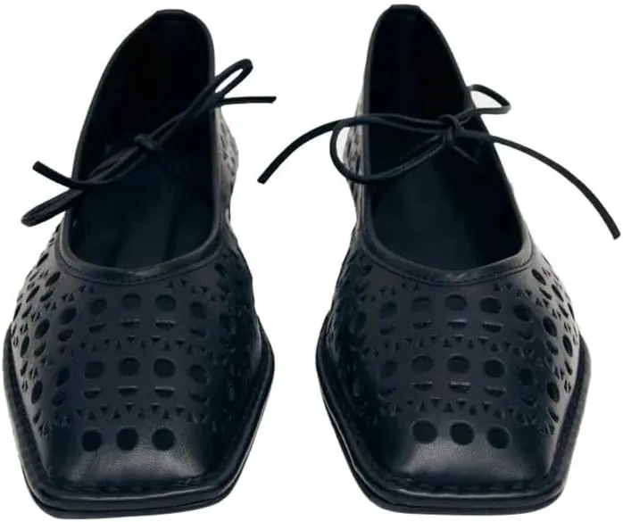 Seborluys Lace Up Square Toe Ballet Flats Shoes for Women Mary Jane Flat Shoe Breathable Leather Loafers Comfortable Slip-On Summer Ballerina Footwear for 2025