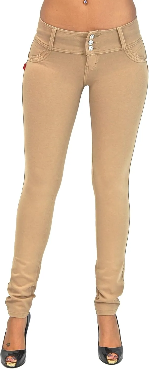 Shaping Pull On Butt Lift Push Up Yoga Pants Stretch Indigo Denim Skinny Jeans
