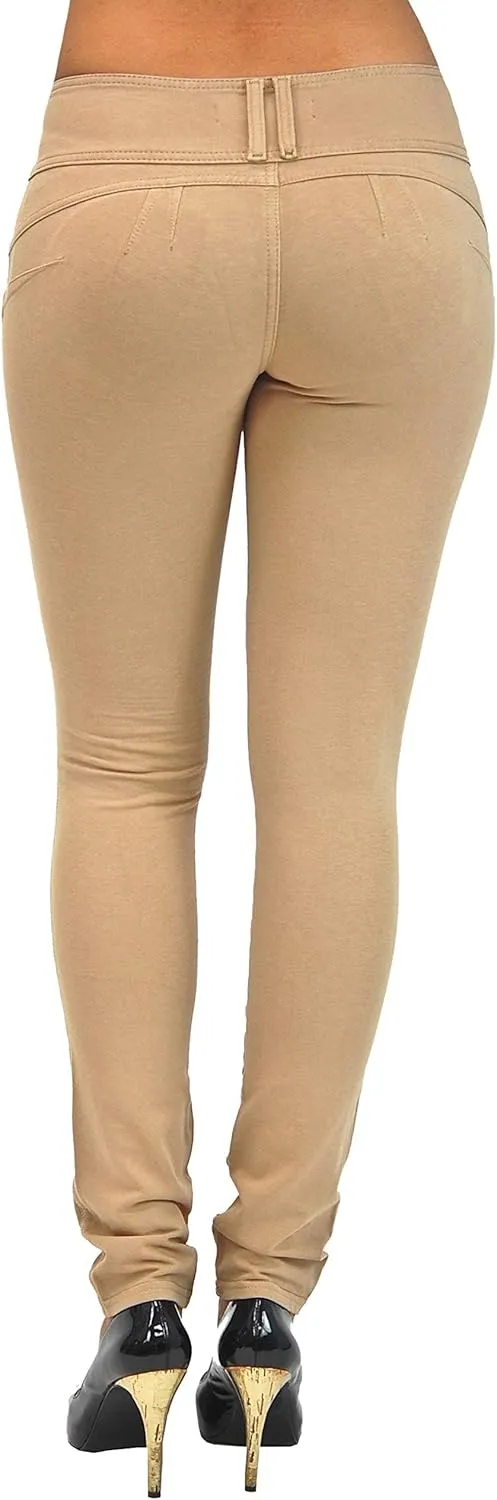 Shaping Pull On Butt Lift Push Up Yoga Pants Stretch Indigo Denim Skinny Jeans