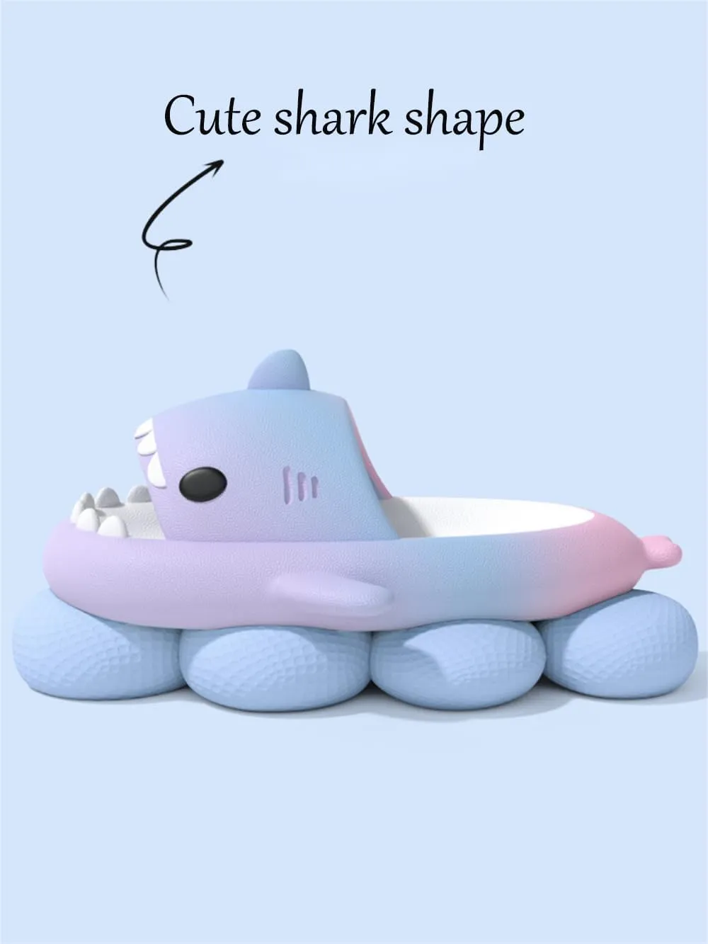 Shark Slides for Women Men, Cloud Shark Slides, Non-Slip Open Toe Shark Slippers, Super Soft Open Toe Sandals Shower Slippers