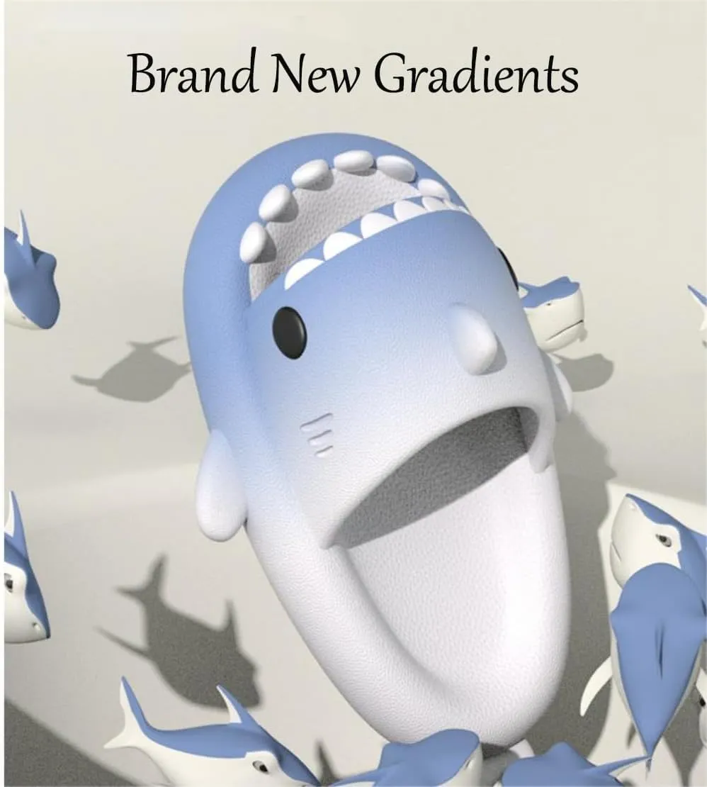 Shark Slides for Women Men, Cloud Shark Slides, Non-Slip Open Toe Shark Slippers, Super Soft Open Toe Sandals Shower Slippers