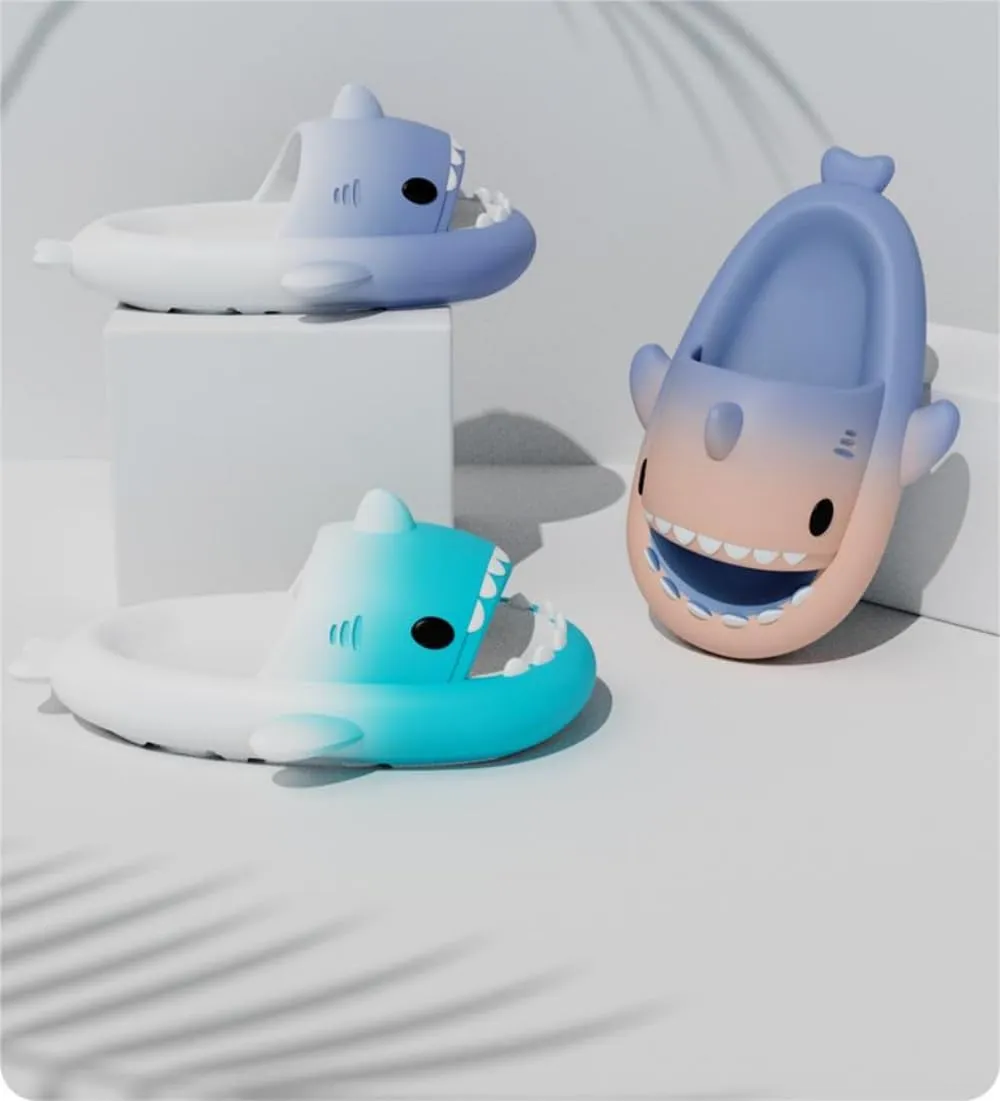 Shark Slides for Women Men, Cloud Shark Slides, Non-Slip Open Toe Shark Slippers, Super Soft Open Toe Sandals Shower Slippers