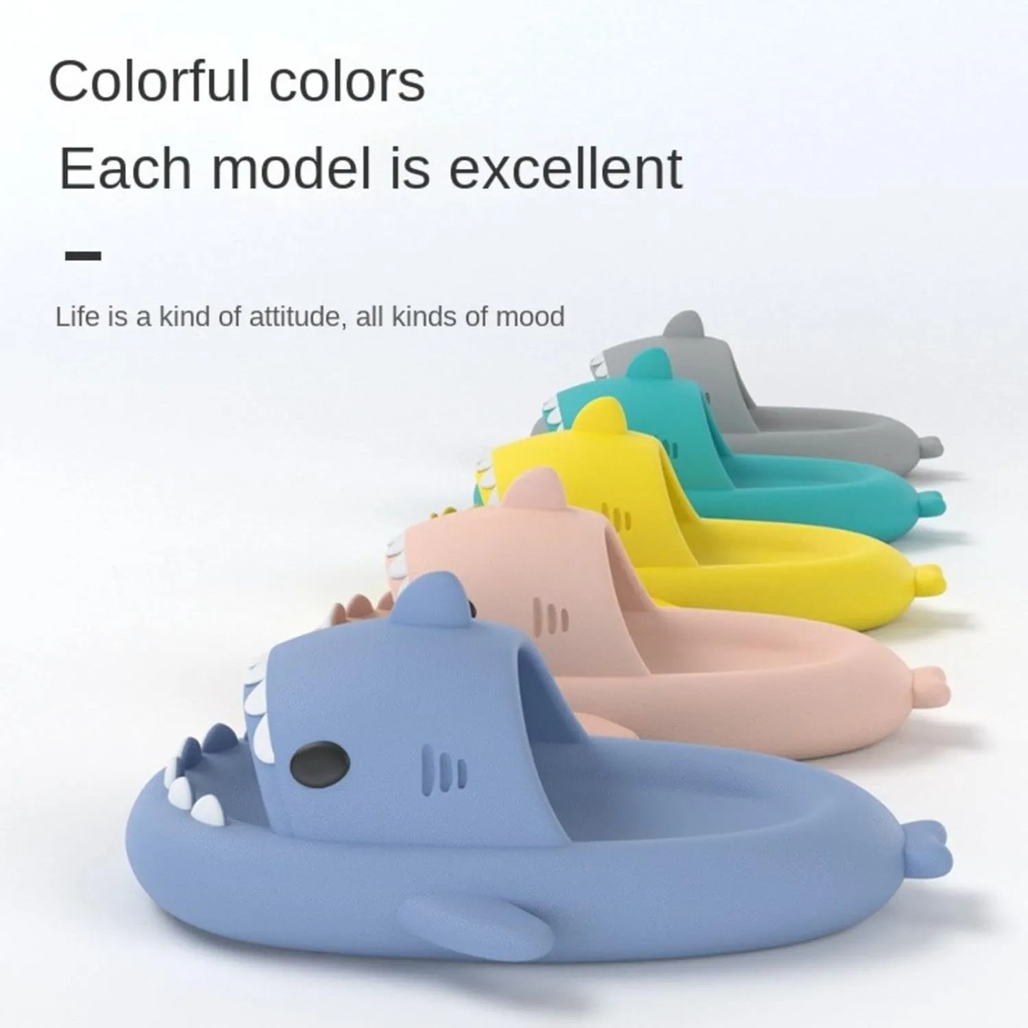 Shark Slides Shark Slippers for Adults and Children, Cute Cloud Pillow Slippers Funny Quick Drying Shower Shoes Shark Sandals Non Slip Slide Indoor Outdoor
