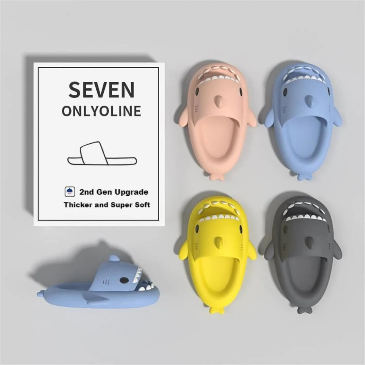 Shark Slides Shark Slippers for Adults and Children, Cute Cloud Pillow Slippers Funny Quick Drying Shower Shoes Shark Sandals Non Slip Slide Indoor Outdoor