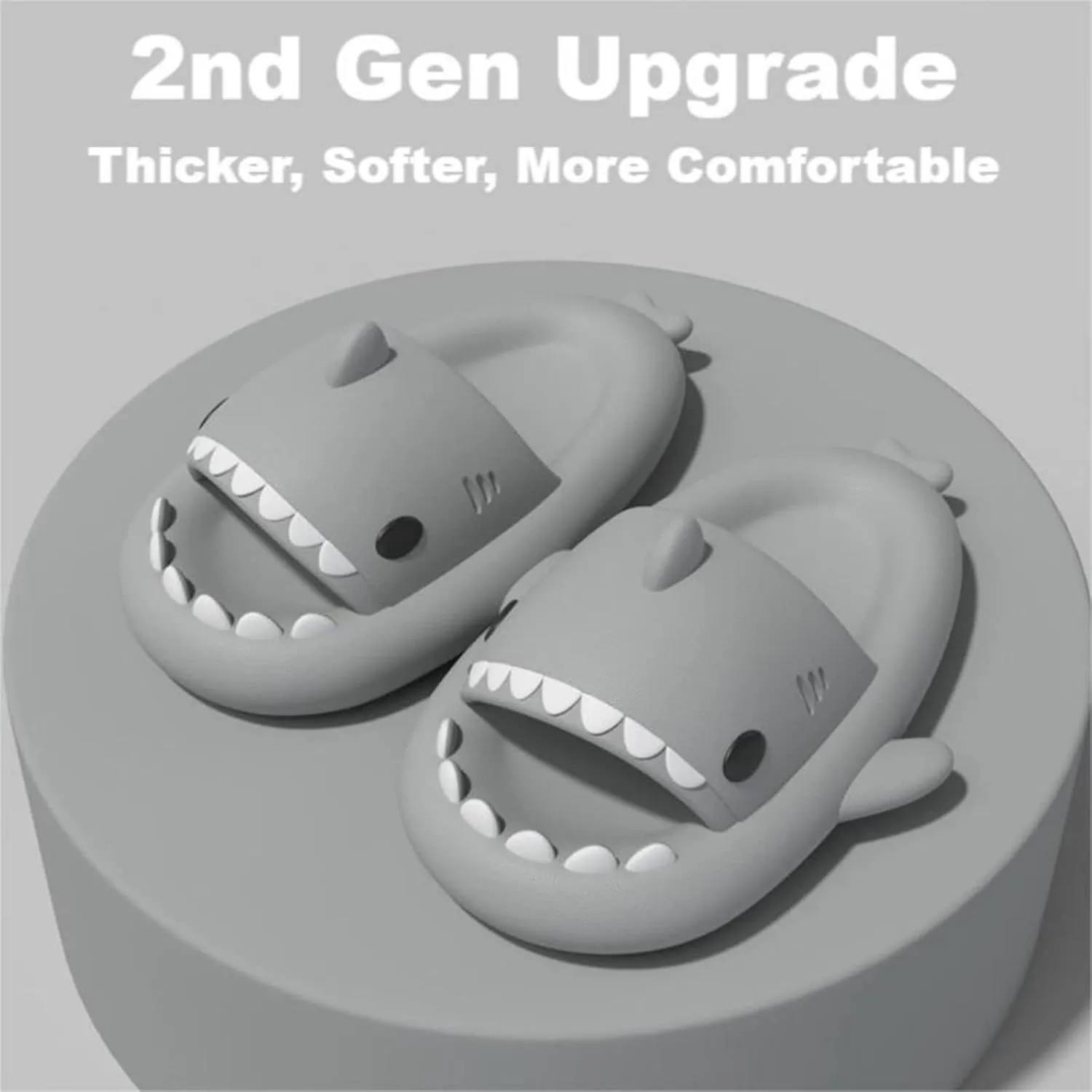 Shark Slides Shark Slippers for Adults and Children, Cute Cloud Pillow Slippers Funny Quick Drying Shower Shoes Shark Sandals Non Slip Slide Indoor Outdoor
