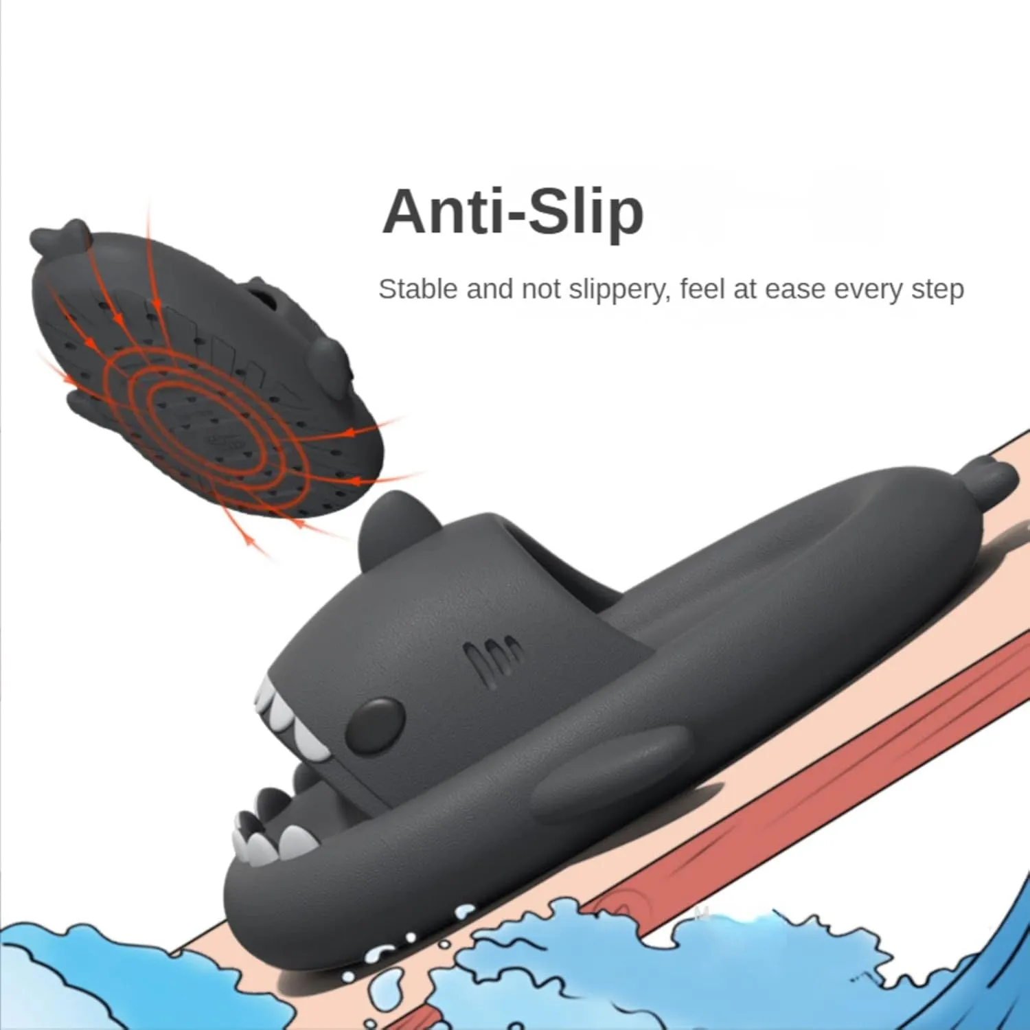 Shark Slides Shark Slippers for Adults and Children, Cute Cloud Pillow Slippers Funny Quick Drying Shower Shoes Shark Sandals Non Slip Slide Indoor Outdoor