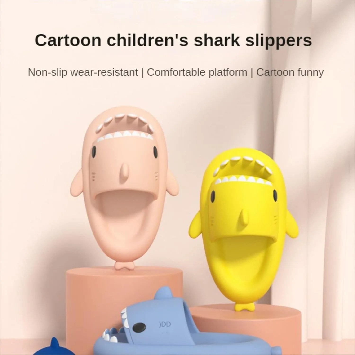 Shark Slides Shark Slippers for Adults and Children, Cute Cloud Pillow Slippers Funny Quick Drying Shower Shoes Shark Sandals Non Slip Slide Indoor Outdoor