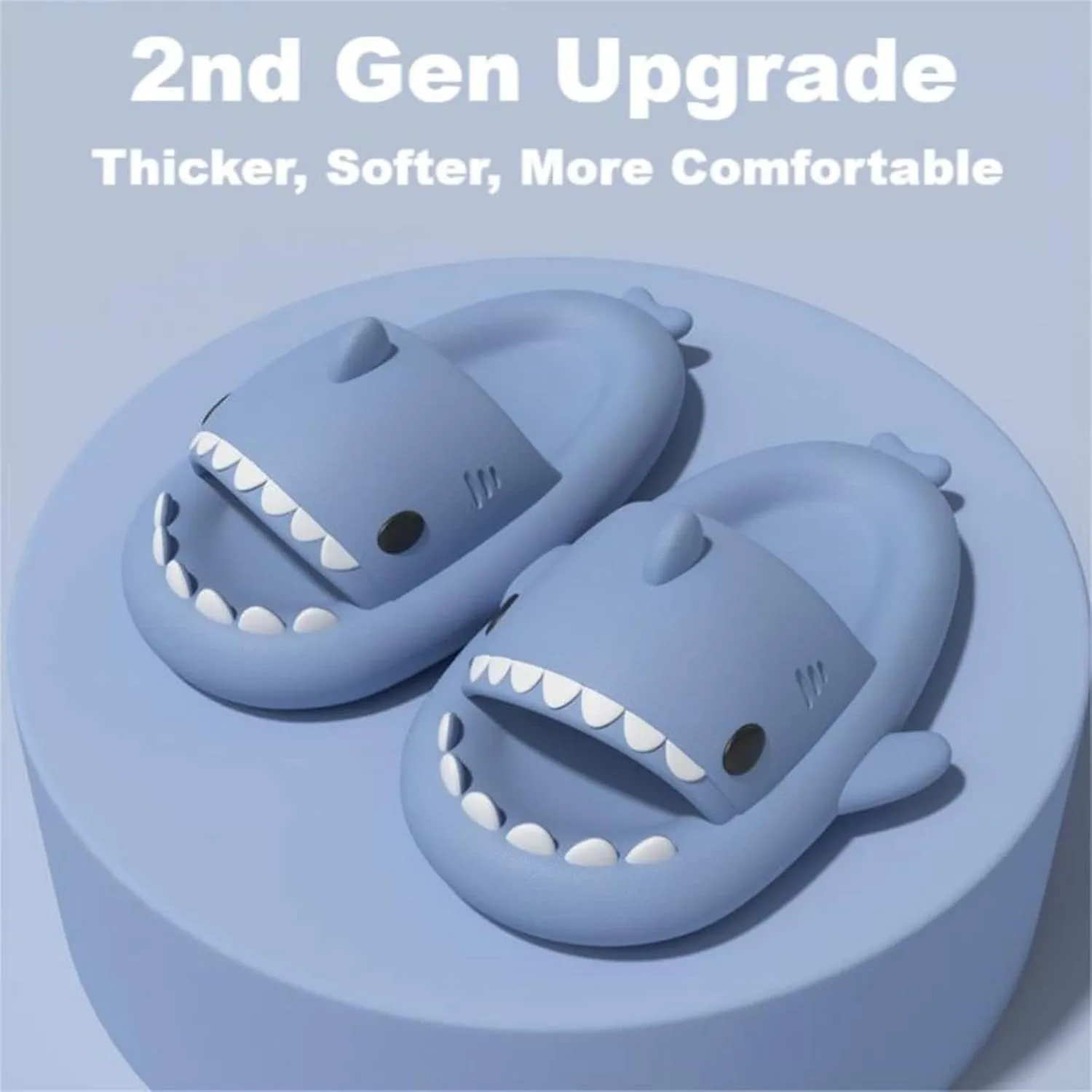 Shark Slides Shark Slippers for Adults and Children, Cute Cloud Pillow Slippers Funny Quick Drying Shower Shoes Shark Sandals Non Slip Slide Indoor Outdoor