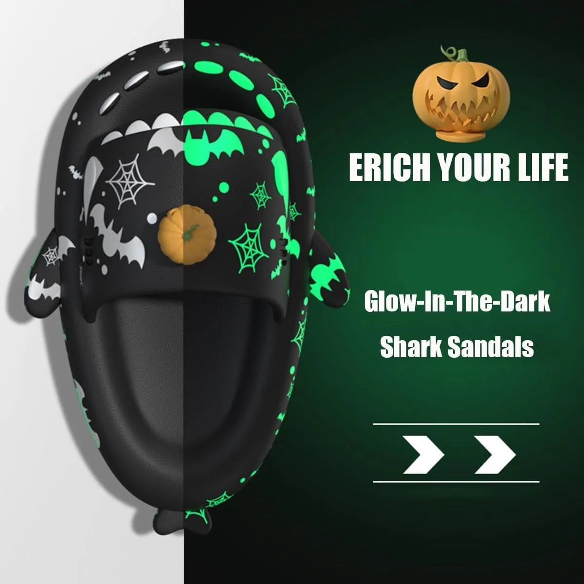 Sharklas Originales Shark Slides, Anti-Slip Christmas Halloween Shark Cloud Slippers, Shark Sandals For Women Men