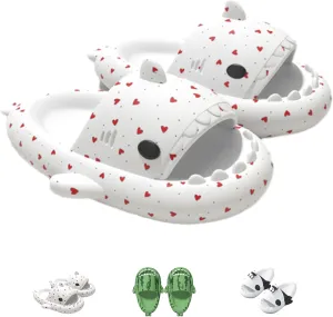 Sharklas Originales Shark Slides, Anti-Slip Panda Watermelon Heart Shark Cloud Slippers, Shark Sandals For Women Men