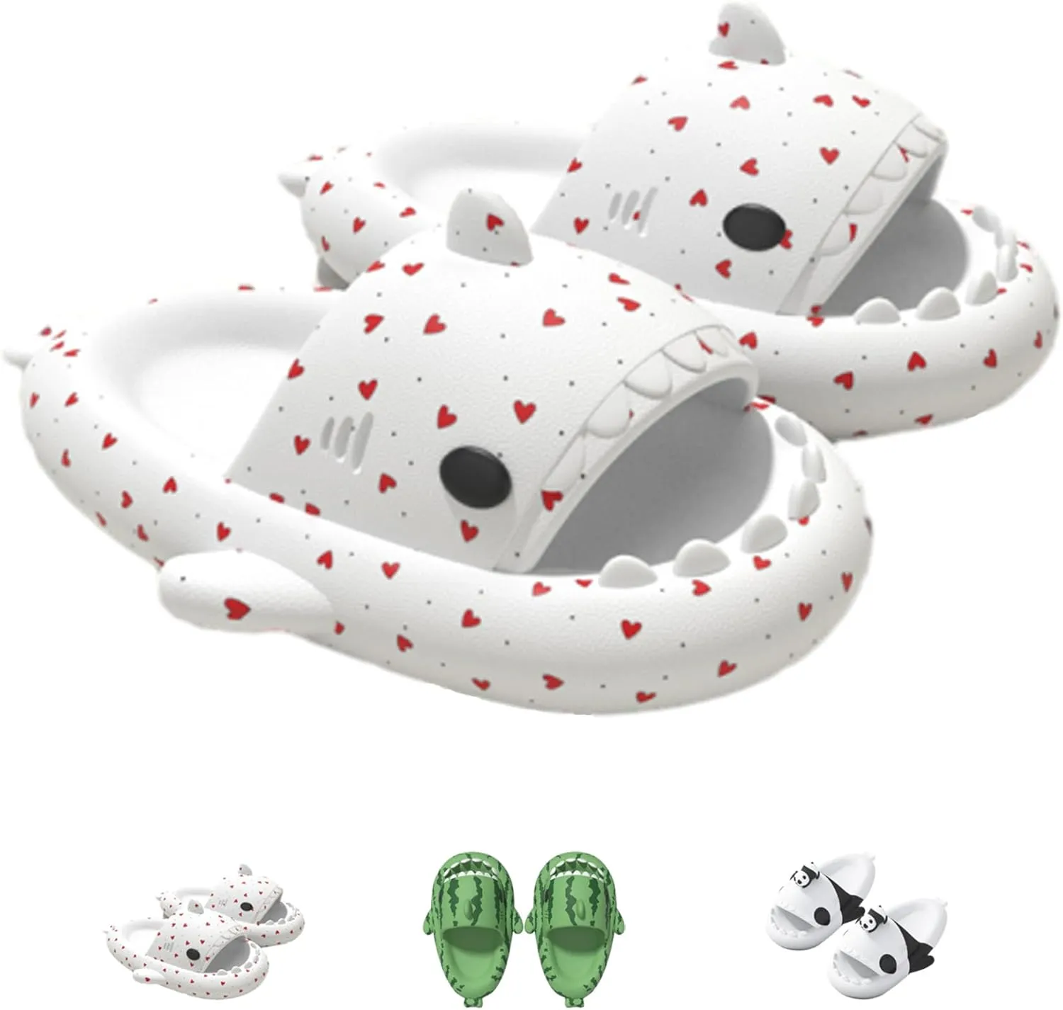 Sharklas Originales Shark Slides, Anti-Slip Panda Watermelon Heart Shark Cloud Slippers, Shark Sandals For Women Men