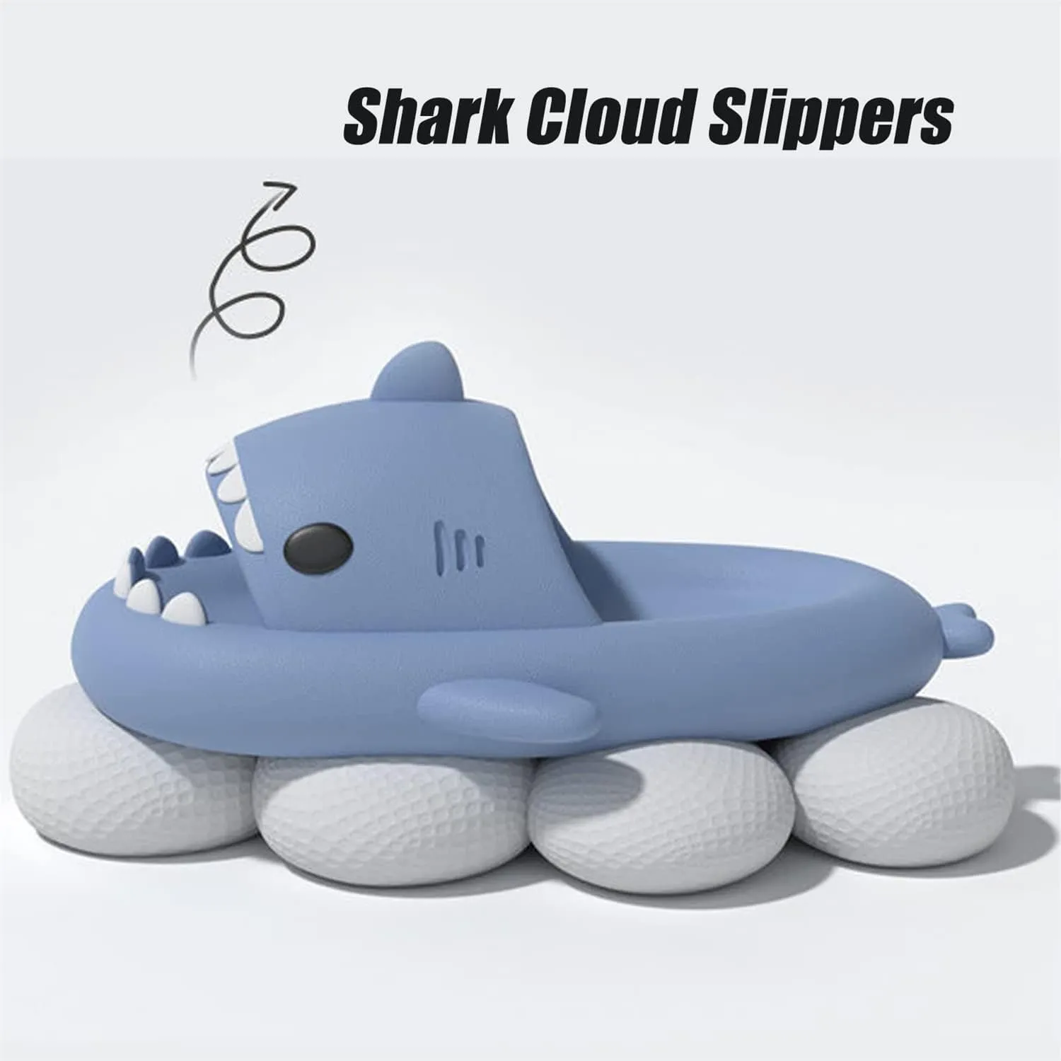 Sharky Chanclas, Cloud Shark Slides, 2023 Summer Anti-slip Unisex Cute Cartoon Shark Slippers Soft Beach Slippers