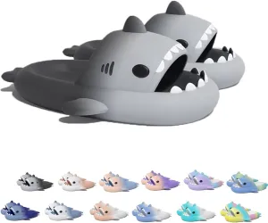 Sharky Chanclas, Cloud Shark Slides, 2023 Summer Anti-slip Unisex Cute Cartoon Shark Slippers Soft Beach Slippers