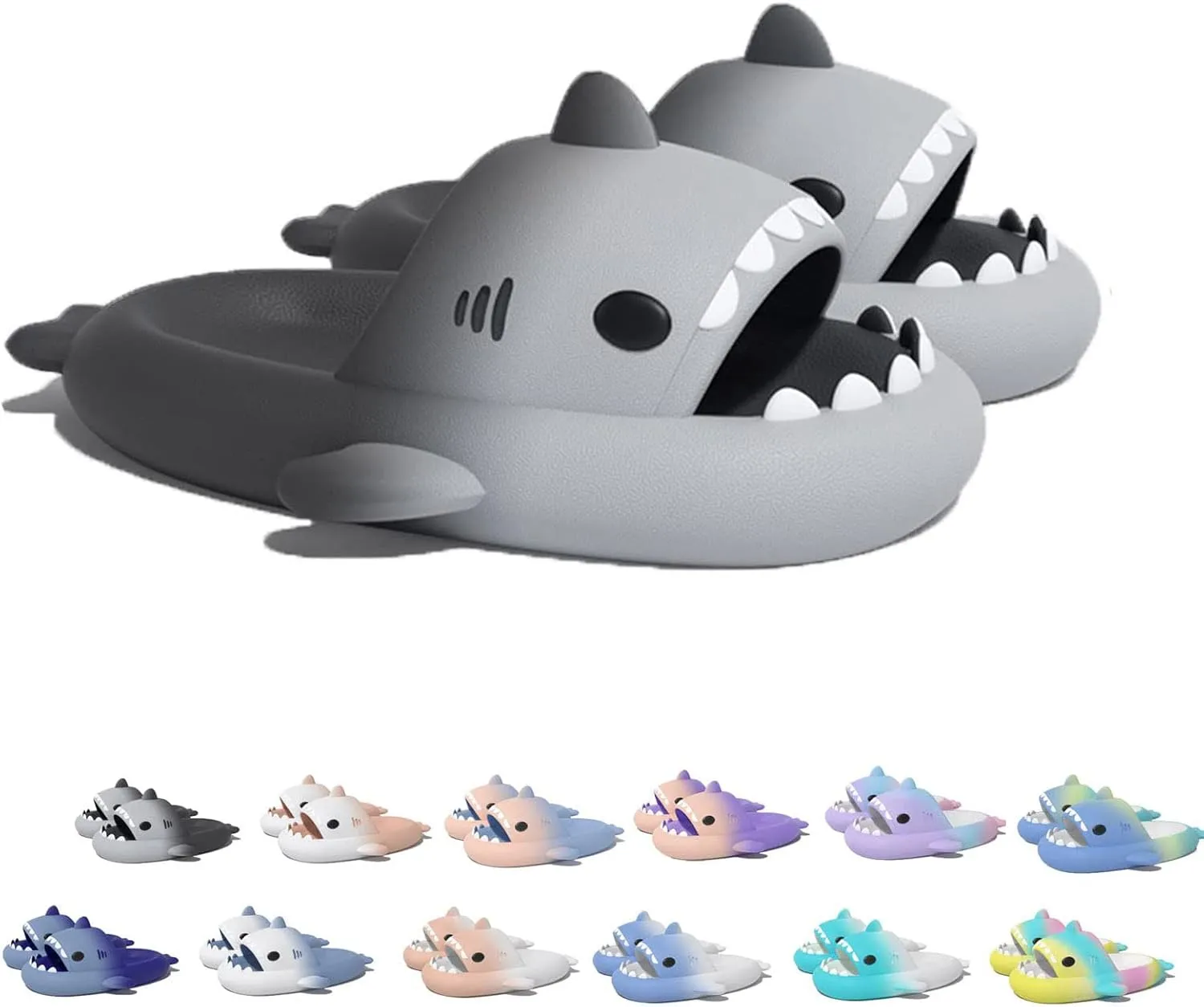 Sharky Chanclas, Cloud Shark Slides, 2023 Summer Anti-slip Unisex Cute Cartoon Shark Slippers Soft Beach Slippers