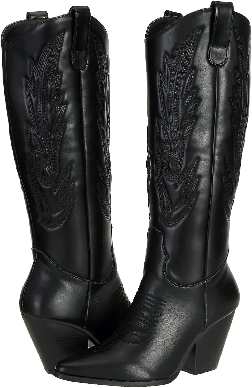SheSole Women's Tall Cowgirl Cowboy Boots Knee High Chunky Heel Wide Calf Western Country Riding Boots