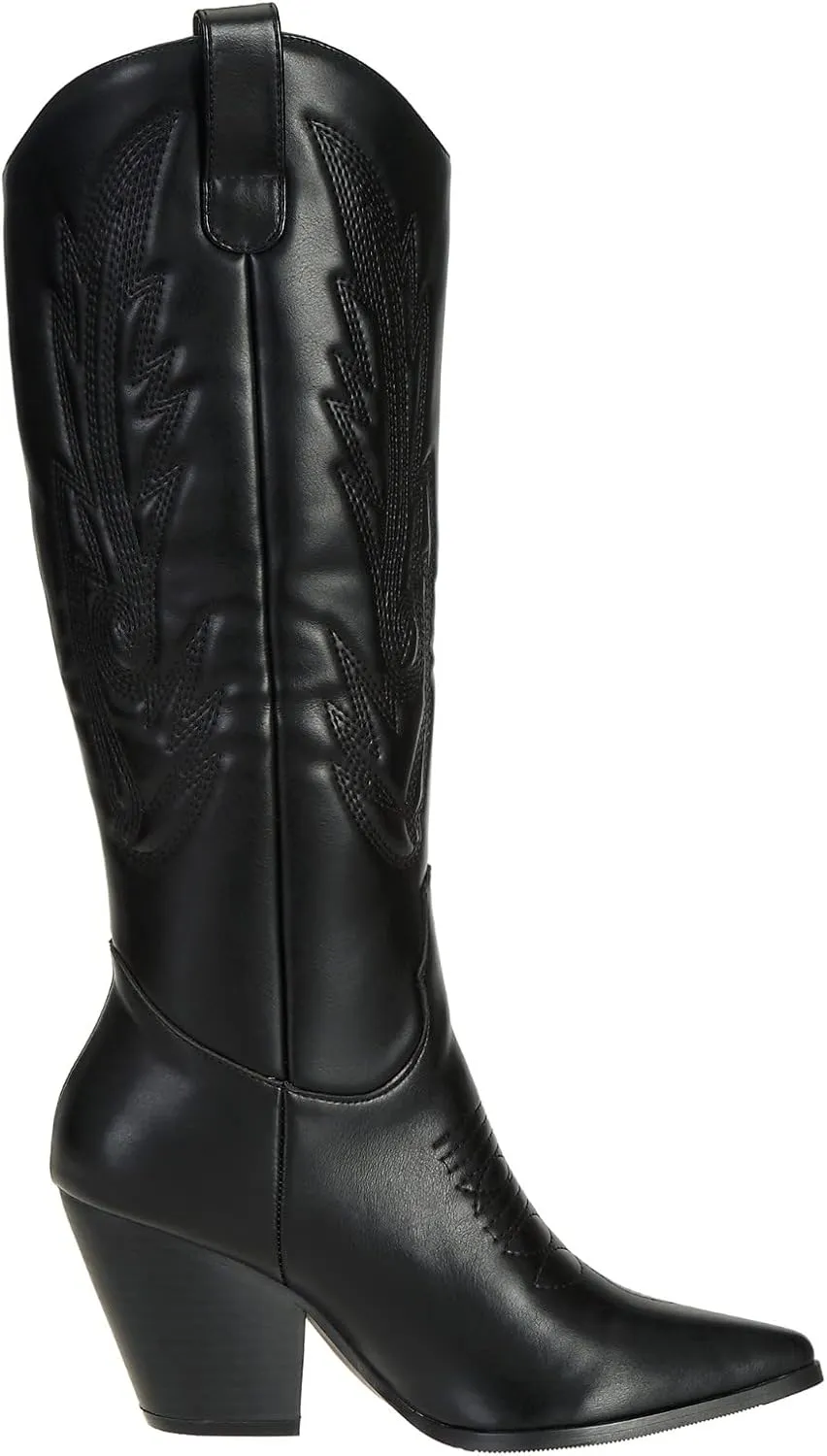 SheSole Women's Tall Cowgirl Cowboy Boots Knee High Chunky Heel Wide Calf Western Country Riding Boots