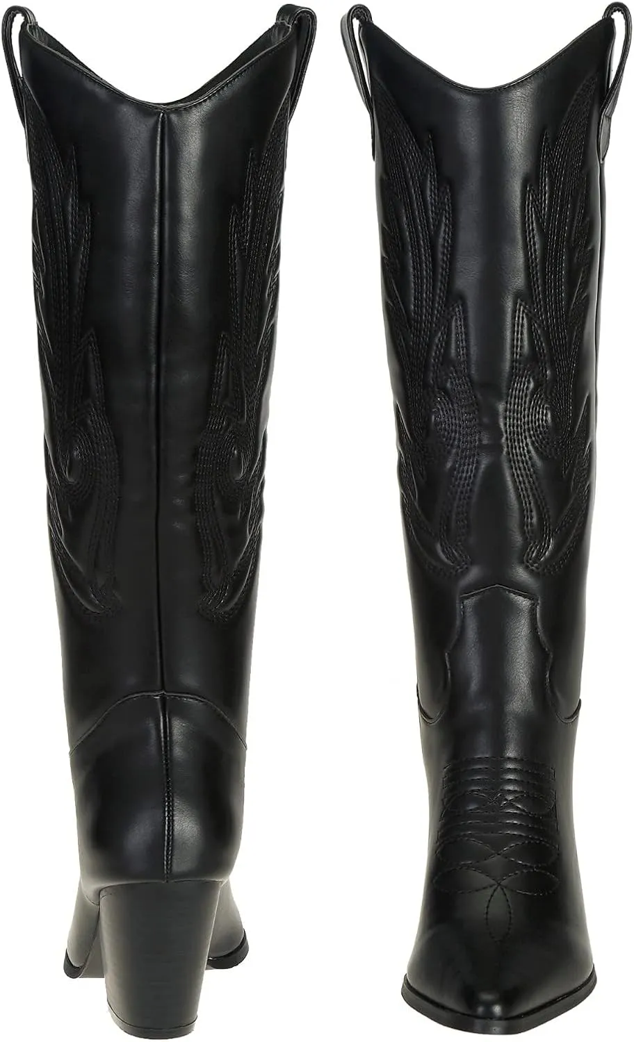 SheSole Women's Tall Cowgirl Cowboy Boots Knee High Chunky Heel Wide Calf Western Country Riding Boots