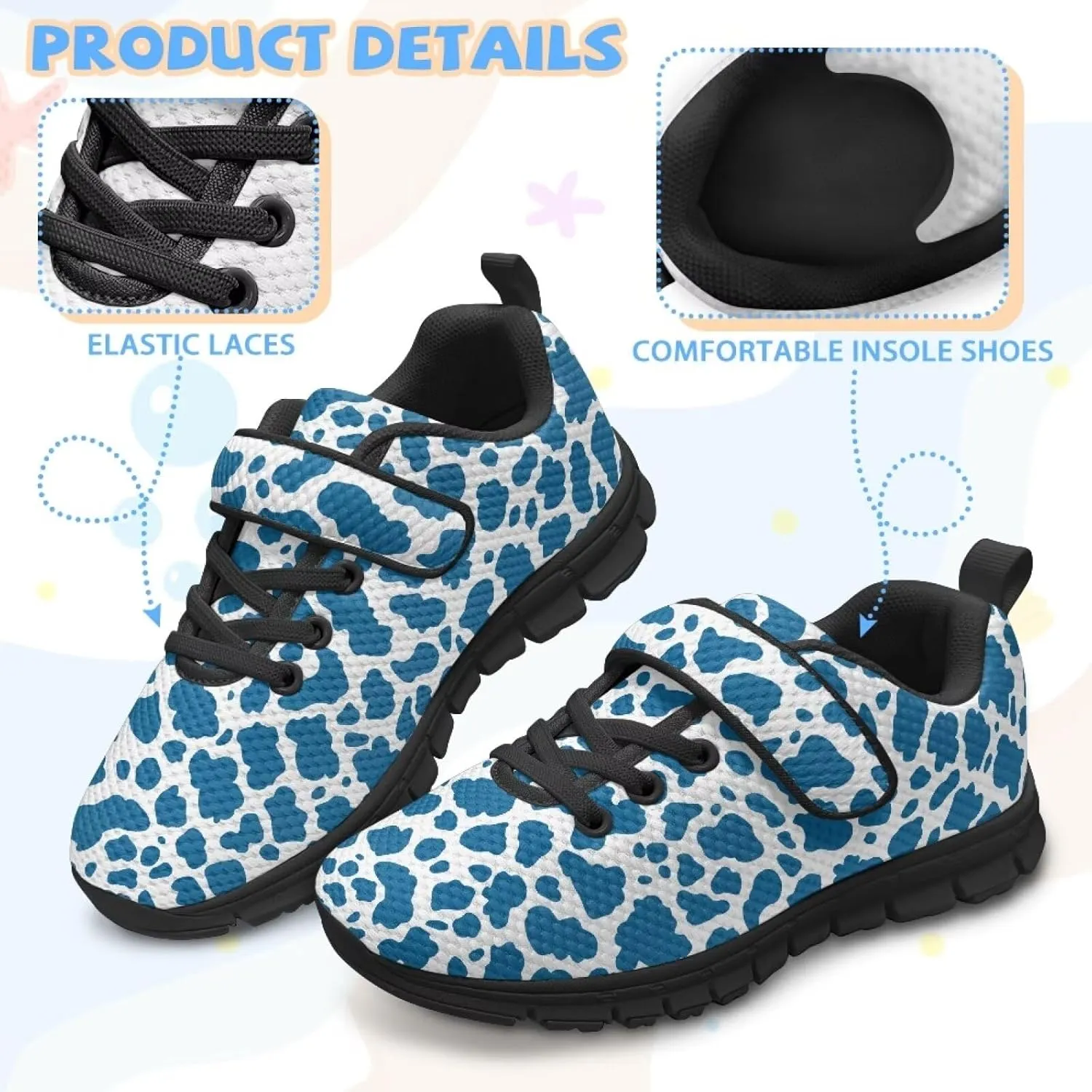 Shoes for Boys Girls Cozy Lightweight Anti-Slip Running Sneaker Hook and Loops School Athletic Tennis Sneakers for Children/Big Kids/Litter Boys Girls/Toddler