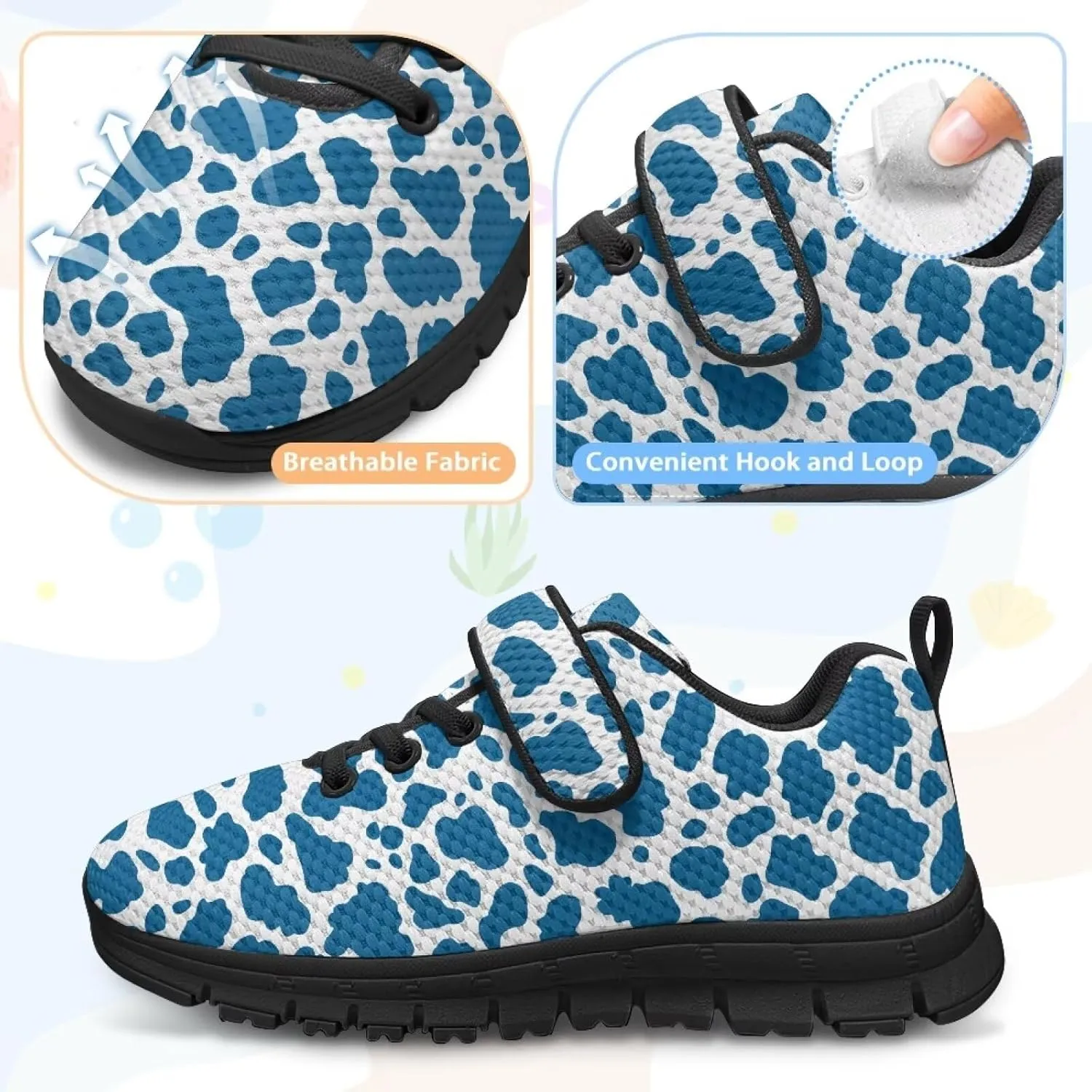Shoes for Boys Girls Cozy Lightweight Anti-Slip Running Sneaker Hook and Loops School Athletic Tennis Sneakers for Children/Big Kids/Litter Boys Girls/Toddler